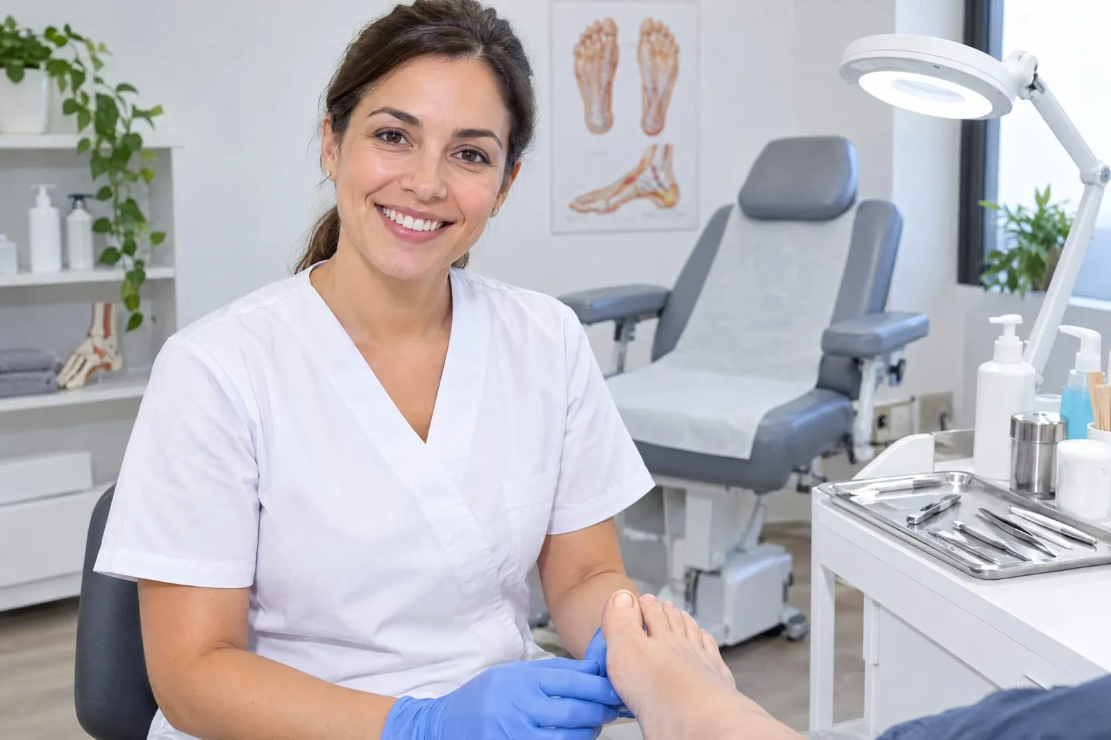 Tratamiento de podología en clínica