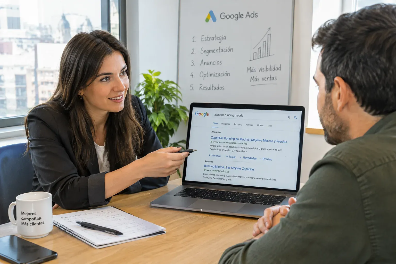 Google Ads consultant advising a business owner