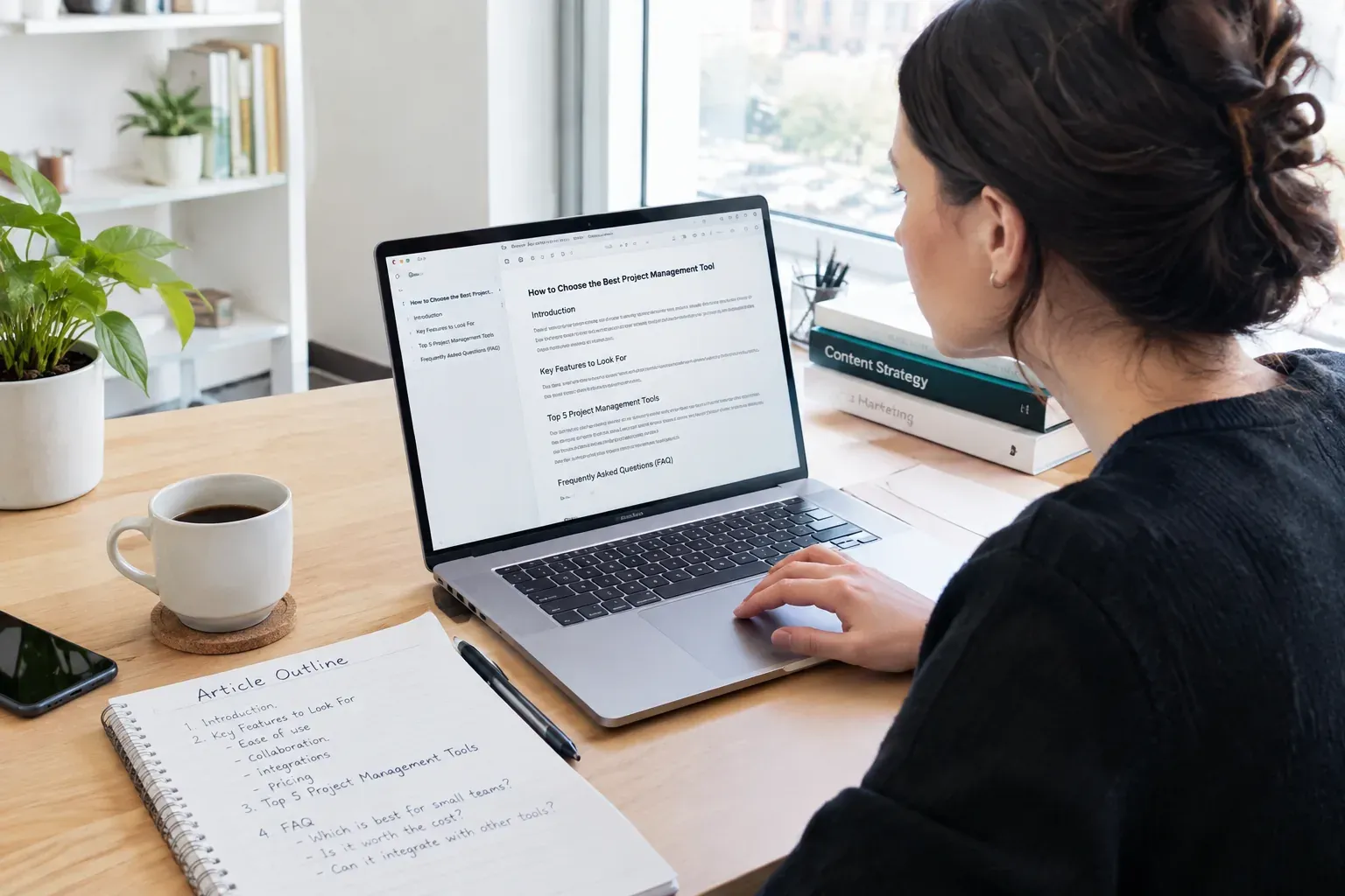 Writer preparing structured content for AI