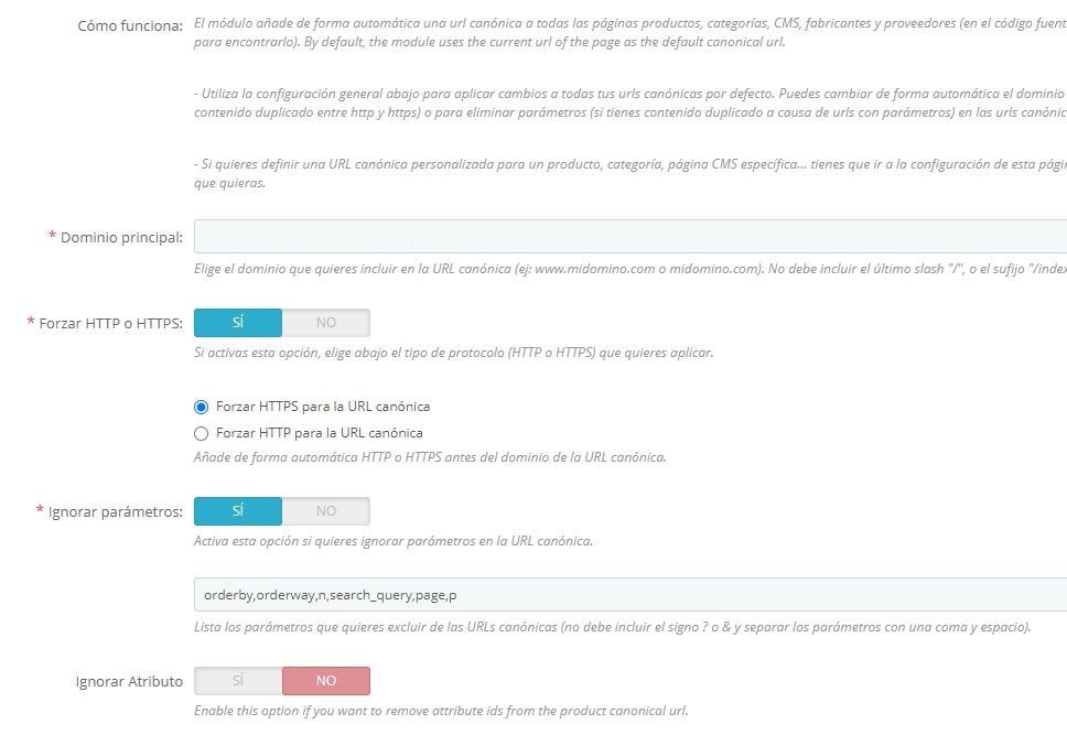 modulo linea grafica para canonicals prestashop